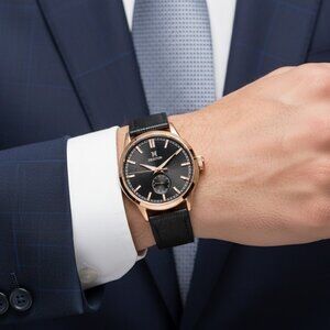 NWT Authentic Heritor Argento Automatic Black Dial Men's Watch